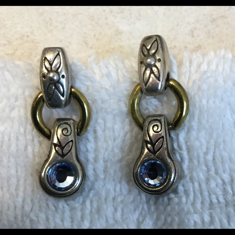 Brighton earrings with blue gems